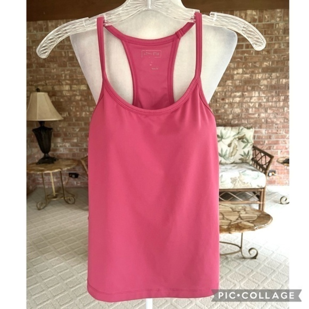 Athleta Rose Pink Racerback Built-in Bra Tank Top S